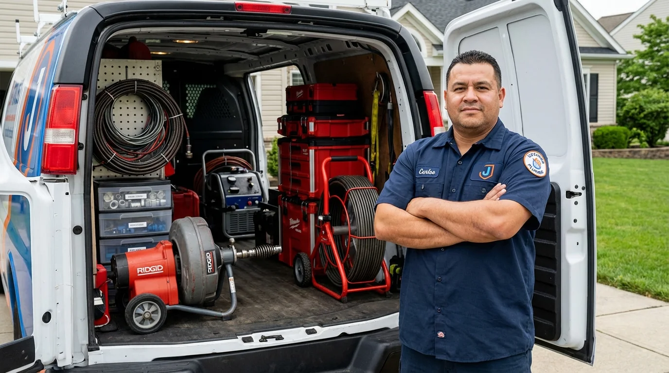 Professional drain cleaning equipment and Johns Plumbing LLC plumber in Peekskill