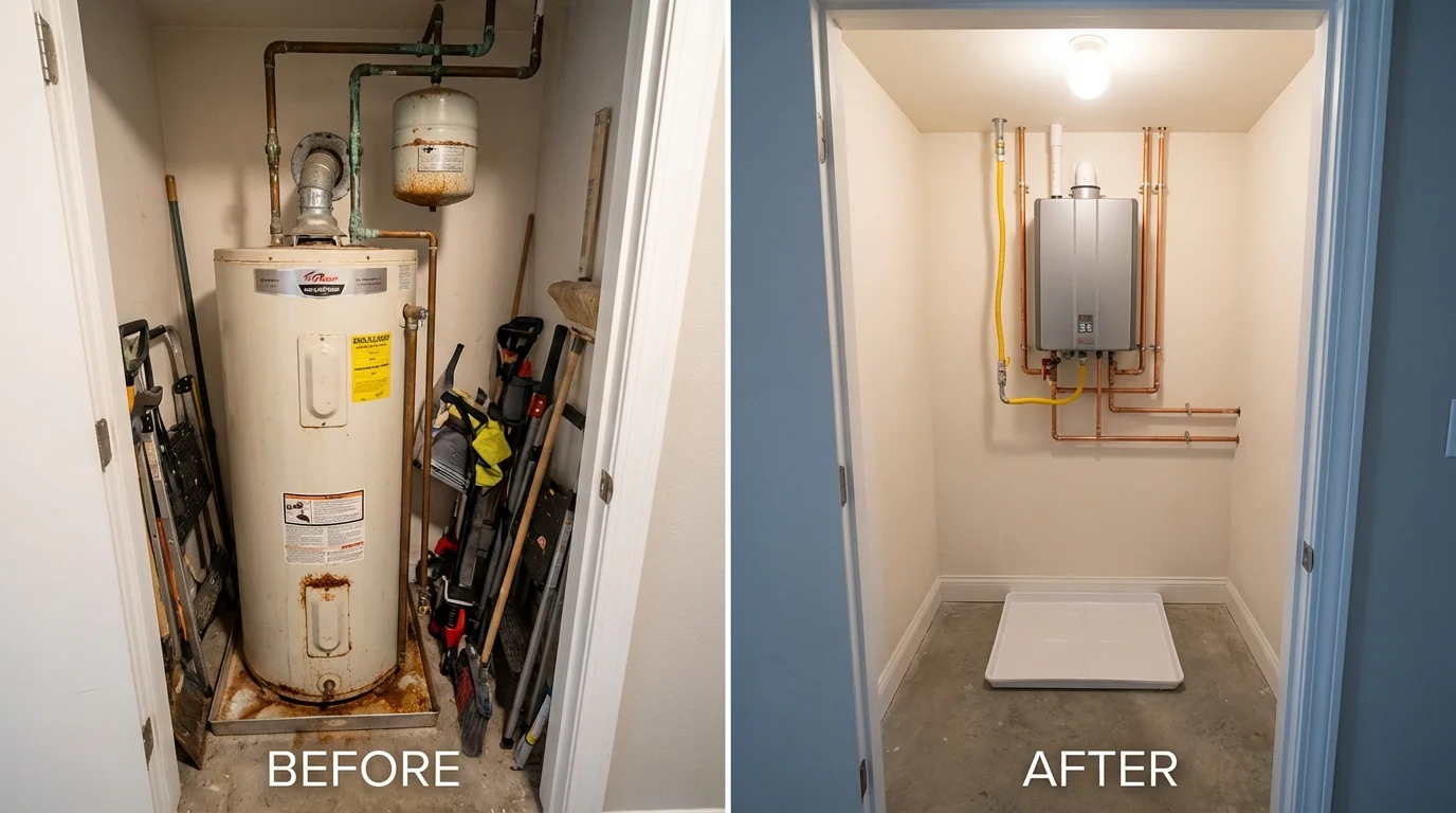 Tank water heater versus wall-mounted tankless unit comparison for Peekskill, NY homeowners